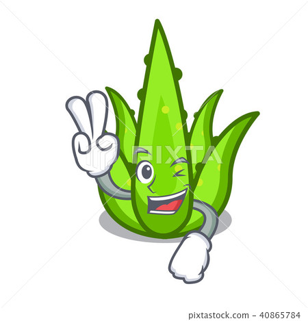 Two finger aloevera character cartoon style Two finger aloevera character cartoon style 40865784