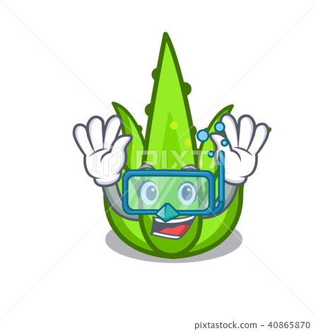 Diving aloevera character cartoon style 40865870