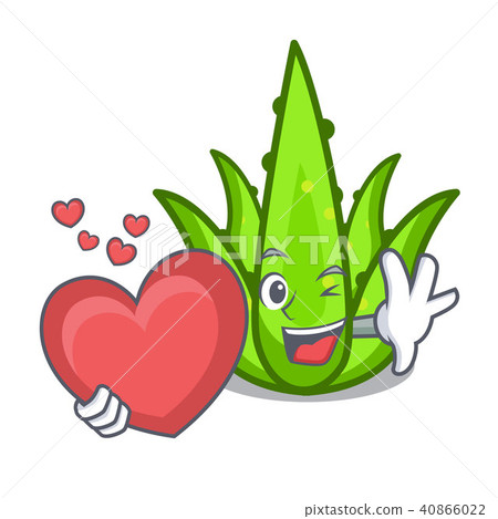With heart aloevera mascot cartoon style With heart aloevera mascot cartoon style 40866022
