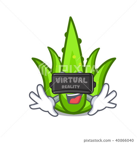 With virtual reality aloevera character cartoon style With virtual reality aloevera character cartoon style 40866040