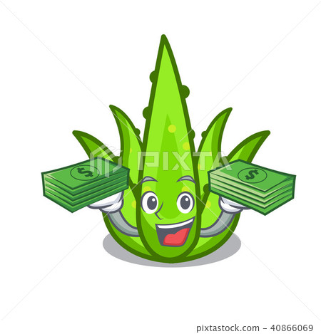With money aloevera mascot cartoon style With money aloevera mascot cartoon style 40866069