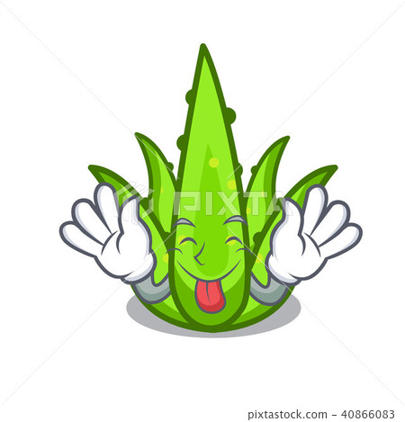 Tongue out aloevera mascot cartoon style Tongue out aloevera mascot cartoon style 40866083