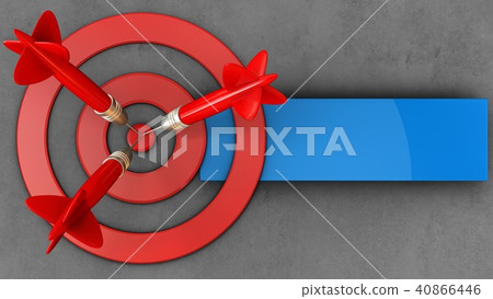 3d target circles with three darts 40866446
