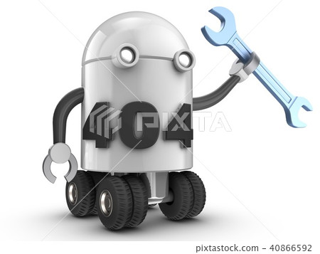 3d illustration of robot with with wrench 3d illustration of robot with with wrench 40866592