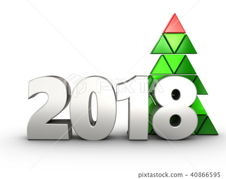 3d 2018 year silver sign 3d 2018 year silver sign 40866595