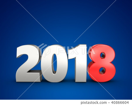 3d illustration of 2018 year sign 3d illustration of 2018 year sign 40866604