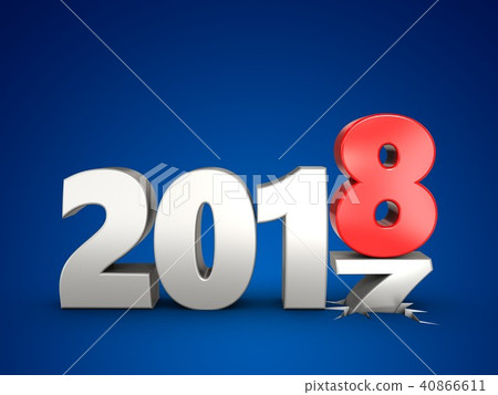 3d illustration of 2018 year sign 3d illustration of 2018 year sign 40866611