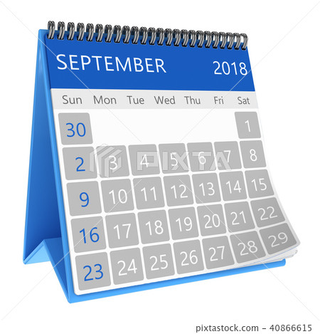 3d illustration of calendar september 2018 page 3d illustration of calendar september 2018 page 40866615