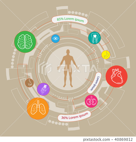 Medical, health and healthcare icons and data Medical, health and healthcare icons and data 40869812