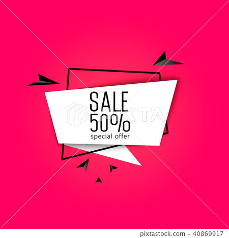 Geometric vector banners. 50 percent.  40869917