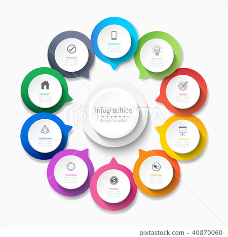 Infographic design elements with 10 options. - Stock Illustration ...