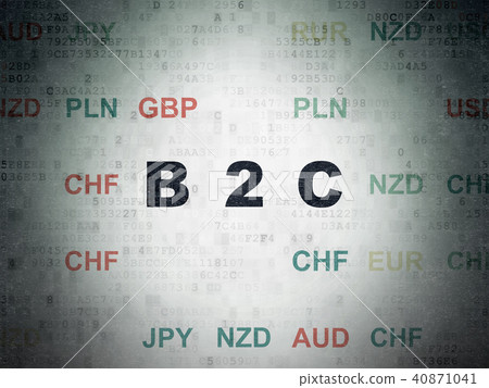 Business concept: B2c on Digital Data Paper background 40871041