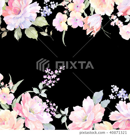 水彩玫瑰花採集 40871321