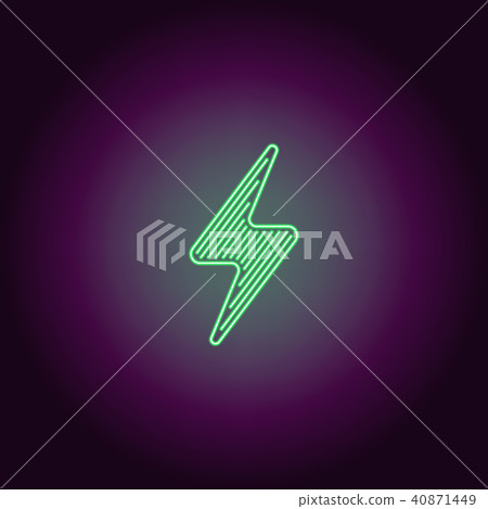 Neon icon of green Electric Energy 40871449