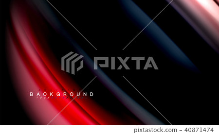 Abstract wave lines fluid rainbow style color stripes on black background Abstract wave lines fluid rainbow style color stripes on black background 40871474