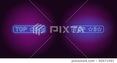 Neon banner of Top 5, the Best Neon banner of Top 5, the Best 40871491