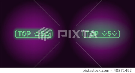 Neon banner of Top 5, the Best Neon banner of Top 5, the Best 40871492