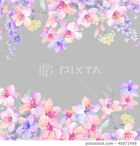 Watercolor flower peony flower Watercolor flower peony flower 40871498