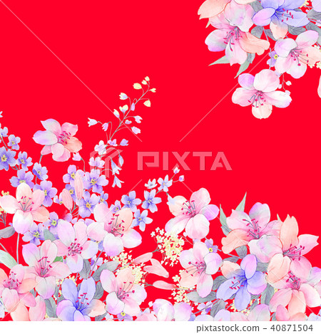 Watercolor flower peony flower Watercolor flower peony flower 40871504