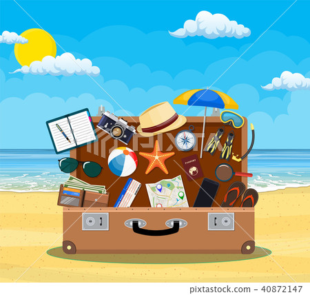 Open baggage, luggage, suitcases 40872147