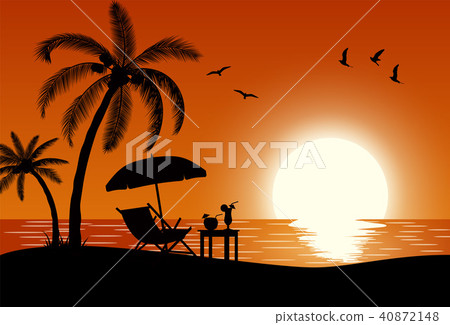 Silhouette of wooden chaise lounge, 40872148