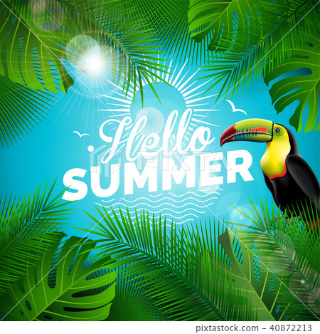 图库插图 vector hello summer holiday typographic illustration