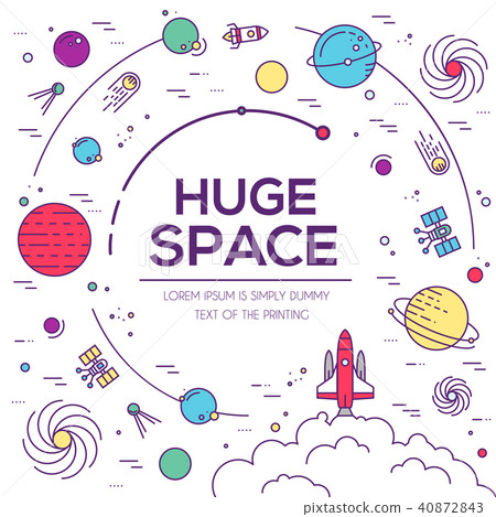 Set of huge space universe illustration. Space Set of huge space universe illustration. Space 40872843