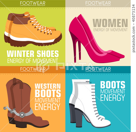 flat illustration set of shoe equpment backgrounds 40873134