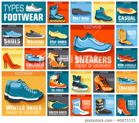 big flat illustration collection set of shoe wear 40873135