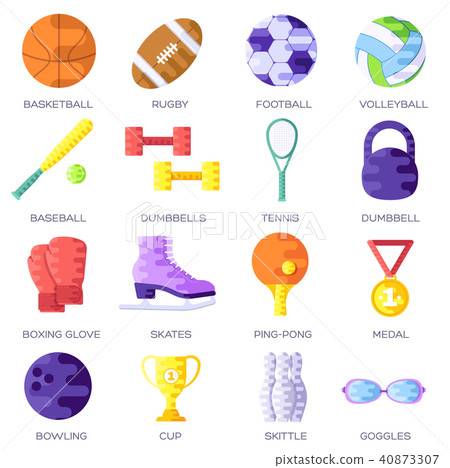 sports equipment information set. Fitness template 40873307