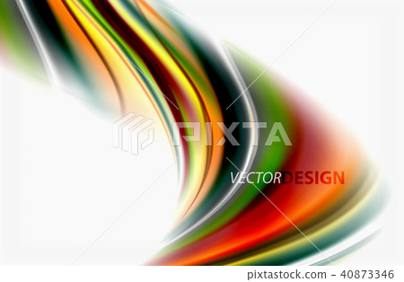 Rainbow color waves, vector blurred abstract background 40873346