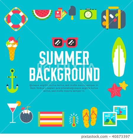 Summer icon flat illustration background design Summer icon flat illustration background design 40873397