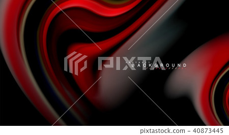 Fluid rainbow colors on black background, vector wave lines and swirls 40873445