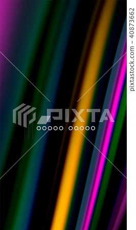 Fluid rainbow colors on black background, vector wave lines and swirls 40873662