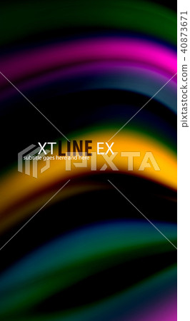 Fluid rainbow colors on black background, vector wave lines and swirls Fluid rainbow colors on black background, vector wave lines and swirls 40873671