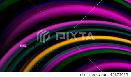 Fluid rainbow colors on black background, vector wave lines and swirls Fluid rainbow colors on black background, vector wave lines and swirls 40873685
