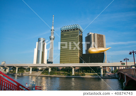 Scenery of Tokyo Skytree and Asahi Beer Tower from Asakusa Azumabashi Scenery of Tokyo Skytree and Asahi Beer Tower from Asakusa Azumabashi 40874743