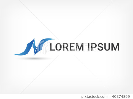 letter n wave abstract logo design template 40874899