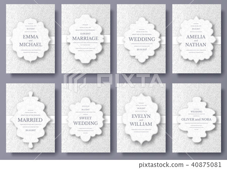 Set of wedding card flyer pages ornament Set of wedding card flyer pages ornament 40875081