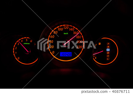 Car Gauge High speed driving at night 40876711