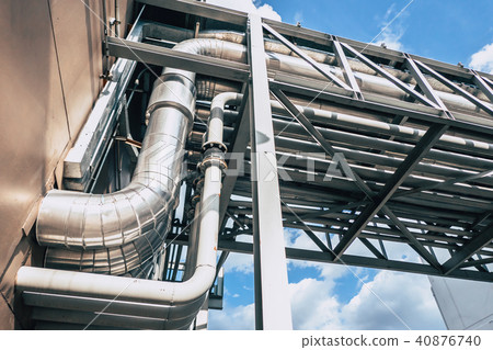 Industrial Pipe. Group of Factory Heat Pipe Water 40876740