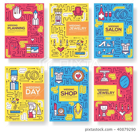 line choosing dress arranging brochure card set. 40879290