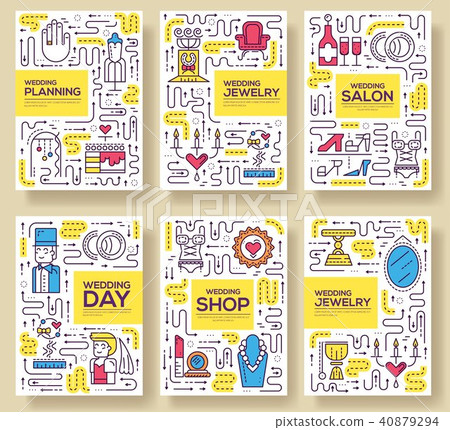 line choosing dress arranging brochure card set 40879294