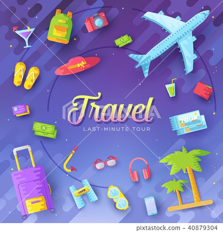 Tour of the world vector brochure set. Travel  40879304