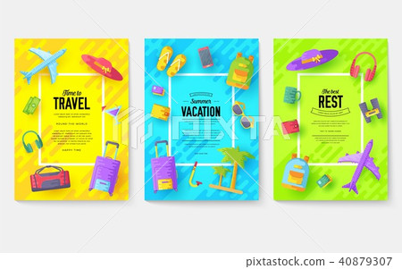 Tour of the world vector brochure set. Travel  40879307