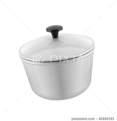 A stainless pan isolated on a white background A stainless pan isolated on a white background 40880595