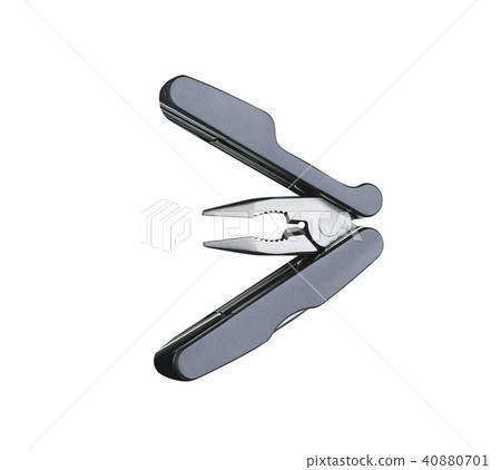 Steel multitool isolated on white background Steel multitool isolated on white background 40880701