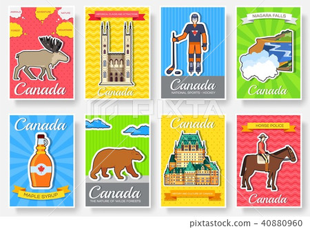Set of Canada country ornament travel trip concept Set of Canada country ornament travel trip concept 40880960