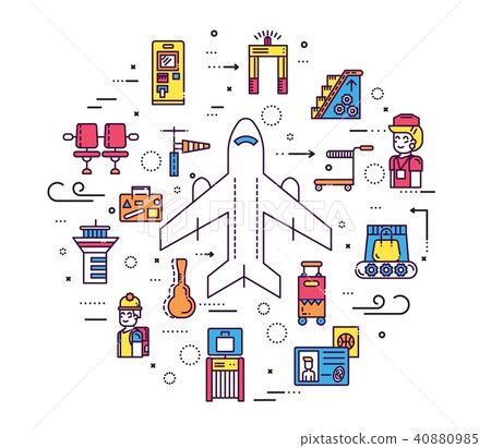 Staff working and registering people and luggage Staff working and registering people and luggage 40880985