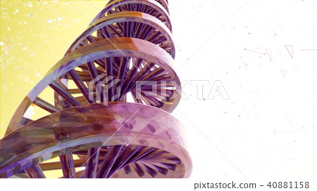 Background with rotating abstract DNA. 3D rendering 40881158